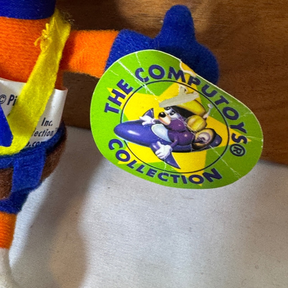 Computoys Collection Plush Toy Unisex 8" Orange Blue Yellow Retro Mascot - Picture 5 of 5